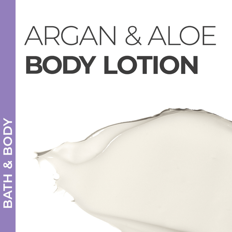 Pravada Private Label Argan & Aloe Body Lotion samples, hydrating body lotion with argan oil and aloe for smooth skin.