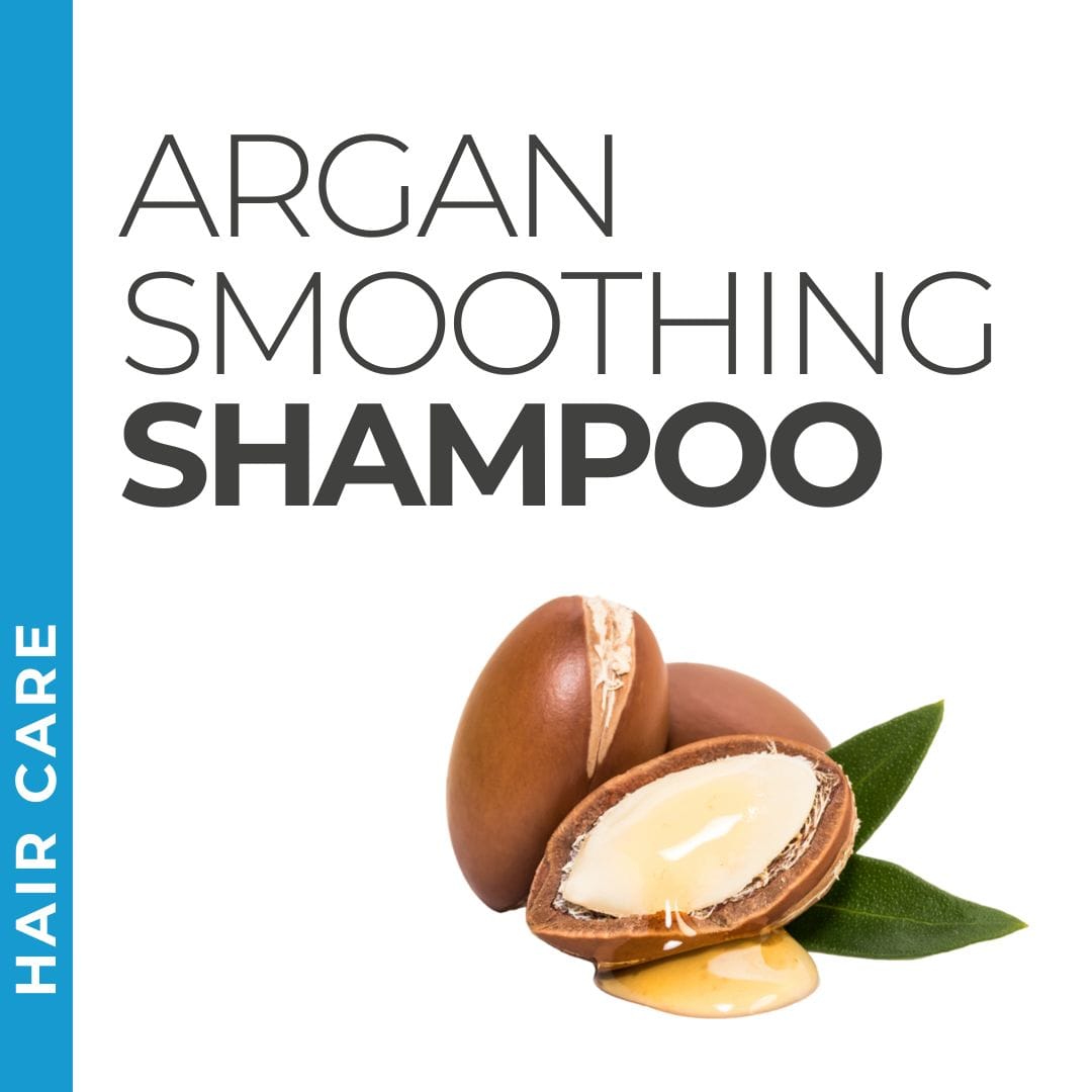 Pravada Private Label Argan Smoothing Shampoo samples, gentle shampoo with argan oil for soft, smooth hair.