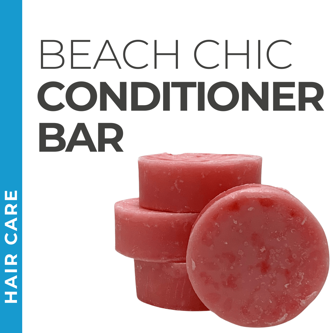 Pravada Private Label Beach Chic Conditioner Bar samples, tropical-inspired conditioner bar for hydrated hair.