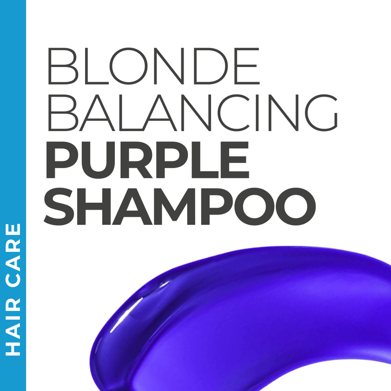 Pravada Private Label Blonde Balancing Purple Shampoo samples, toning shampoo for bright, vibrant blonde hair.