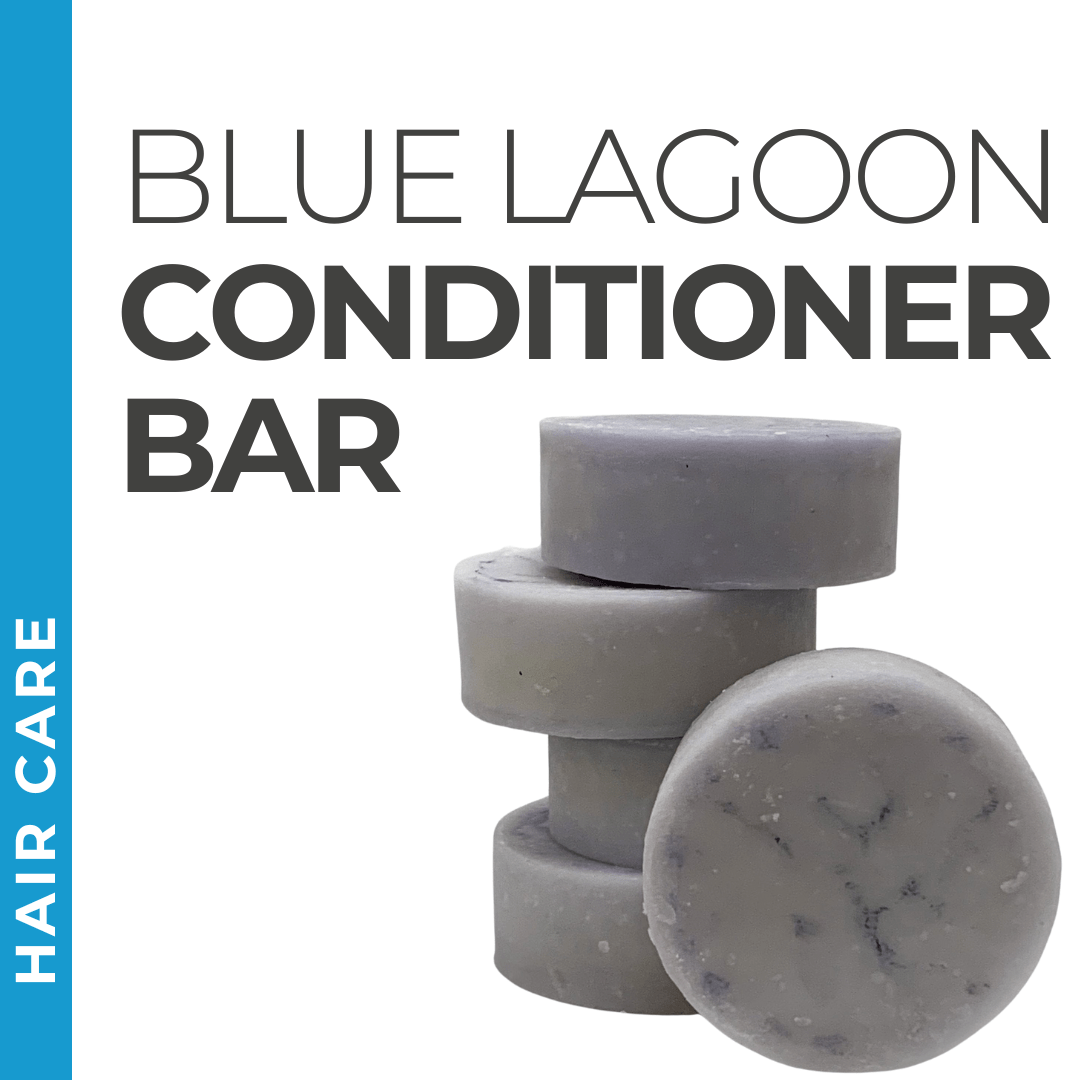 Pravada Private Label Blue Lagoon Conditioner Bar samples, moisture-rich conditioner bar for shiny hair.