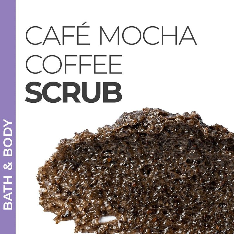 Pravada Private Label Café Mocha Coffee Scrub samples, exfoliating coffee scrub for invigorated skin.