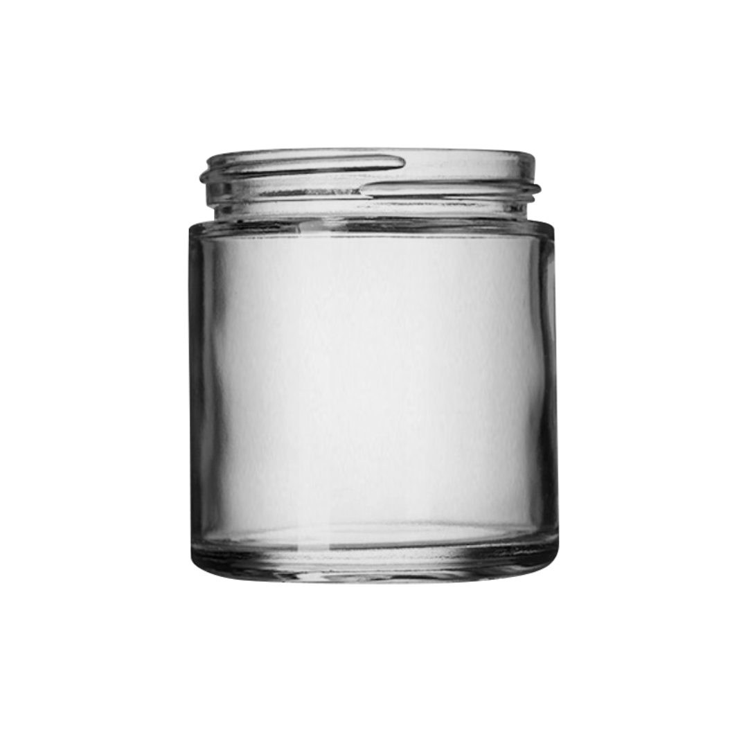 Frosted glass jar sample for private label, high-end packaging for creams, masks, and premium beauty products.