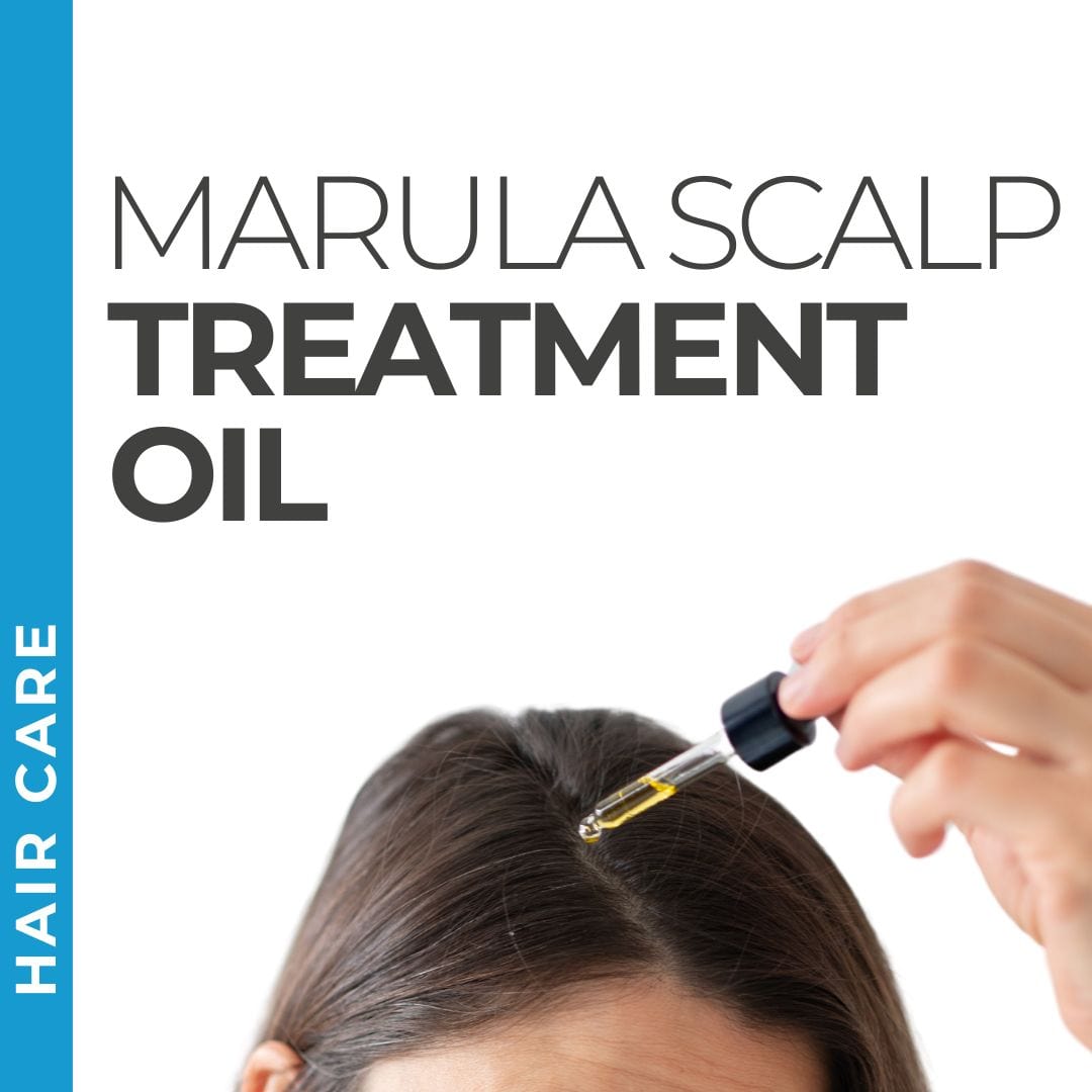 Pravada Private Label Marula Scalp Treatment Oil samples, nourishing oil for scalp health and hydration.
