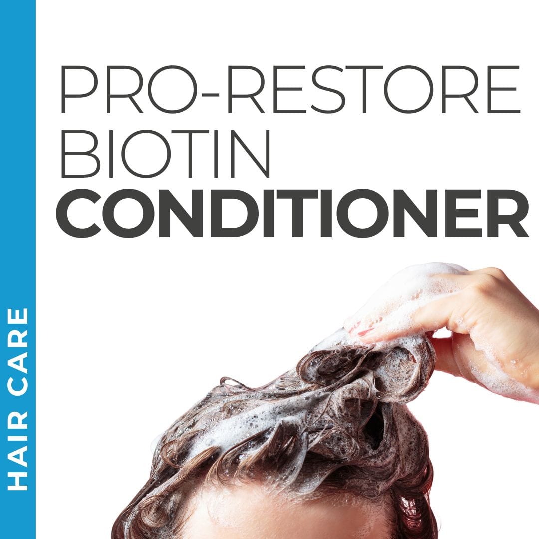 Pravada Private Label Pro-Restore Biotin Conditioner samples, biotin-rich conditioner for hair strengthening.