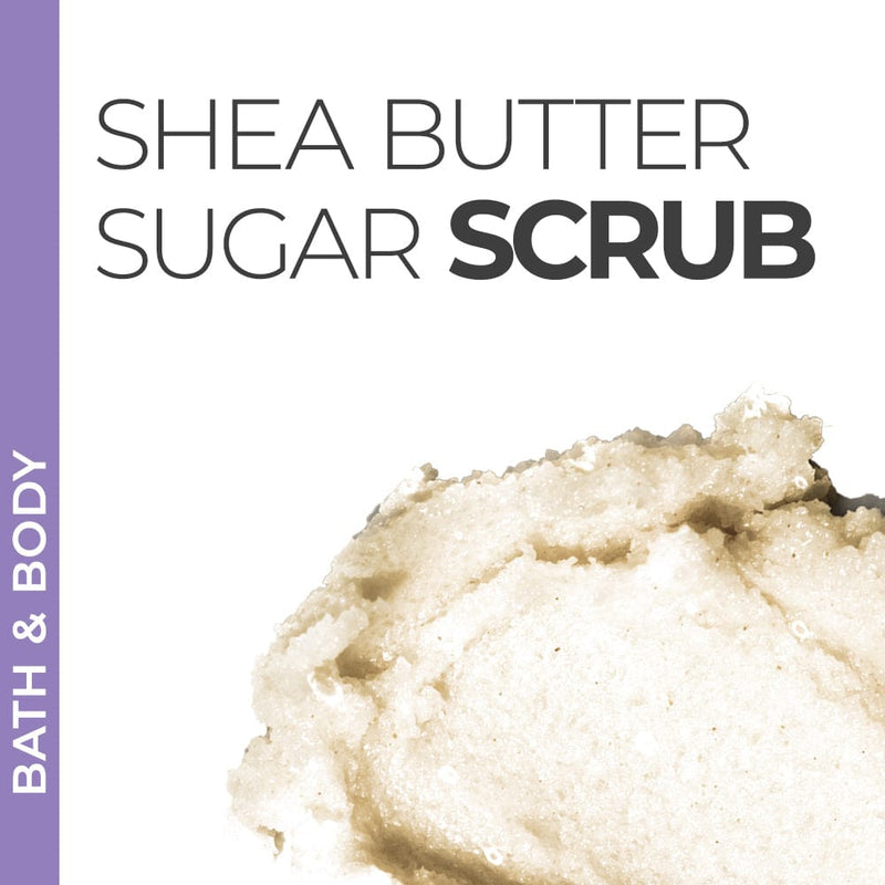 Pravada Private Label Shea Butter Sugar Scrub samples, exfoliating sugar scrub with shea butter for smooth skin.