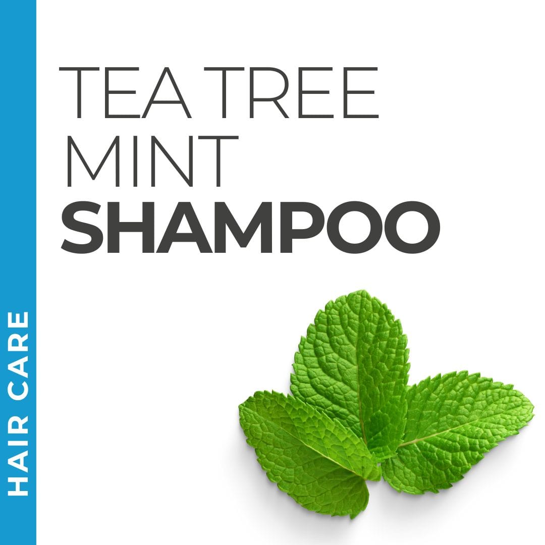 Pravada Private Label Tea Tree Mint Shampoo samples, minty shampoo with tea tree for a refreshing cleanse.